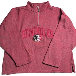 Pro Player Florida State Seminoles 1/4‎ Zip Pullover Sweatshirt Men’s Large Red